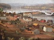John Mix Stanley Detail from Oregon City on the Willamette River USA oil painting artist